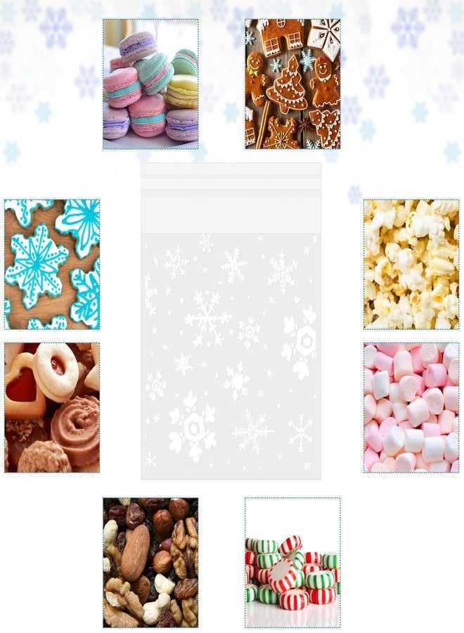 Jocomoni 100pcs Christmas Snowflake Cookies Bags, Clear Self Sealing Cellophane Bags Self-Adhesive Snowflake Cookies Bag Plastic Candy Bags for Bakery Cookies Gift Packing Christmas Party Favor - Image 4